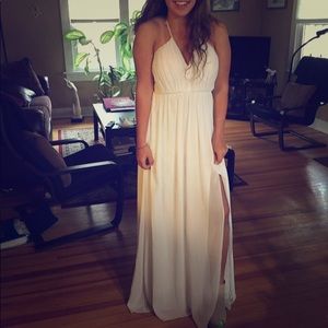 White bohemian prom dress